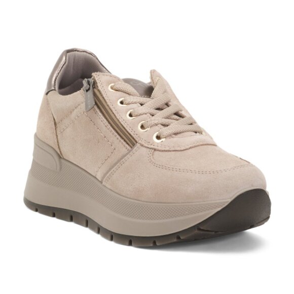 IGI&CO Made In Italy Leather Sneakers With Side Zipper - Picture 1 of 3